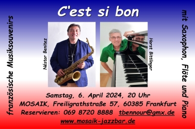 06.04.2024: Französische Musiksouvenirs mit Horst Bittlinger und  Néstor Benitez